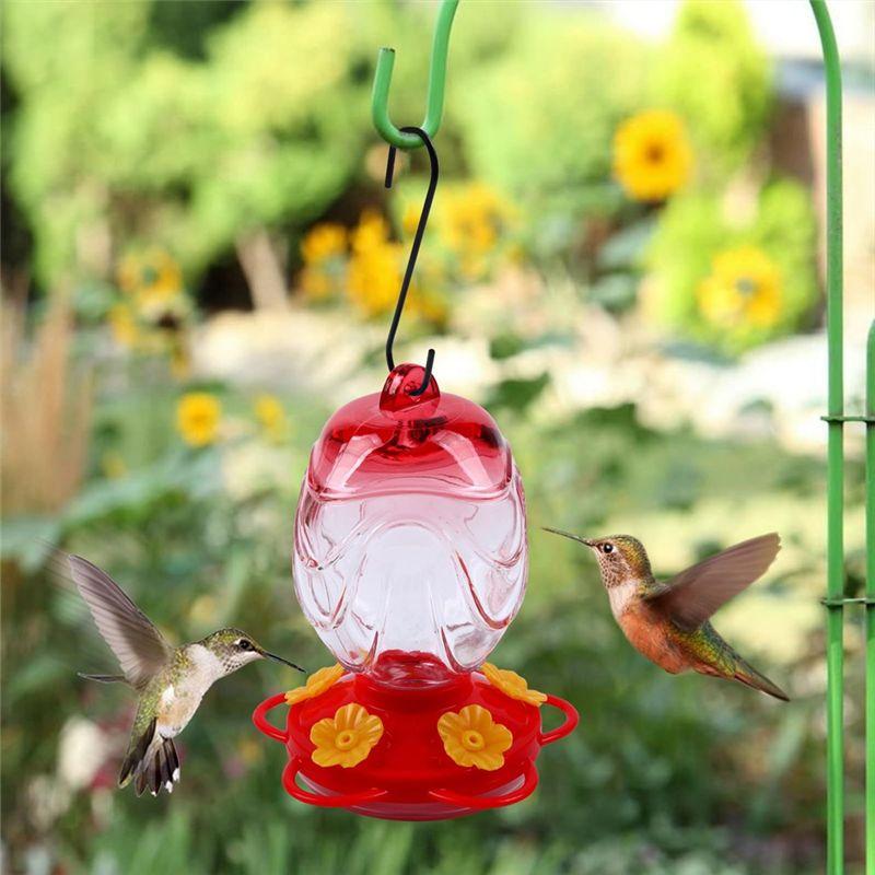 Practical-Hummingbird Feeders For Outdoors Hanging Hand Blown Glass Hummingbird Feeder 15 Oz Sealed And Leak With Feeder