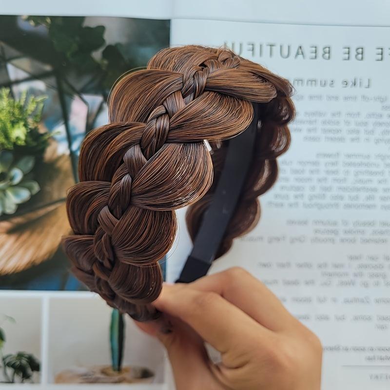 

Искусственные человеческие волосы Коса «рыбий хвост» Ободок | Женский | Искусственные человеческие волосы | Двойное плетение, Заколка на макушке | Повязка для волос, Аксессуар для волос