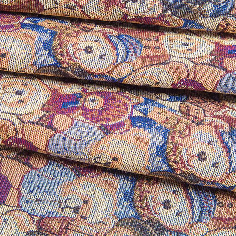 BILU Thicken Yarn Woven Polyester Cotton Linen Ethnic Jacquard Fabric for Home Textile