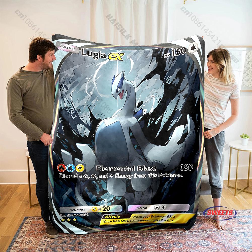 Free Shipping! HD Pokemon Lugia Print Blanket Warm Soft Comfortable Home Travel Blanket Sofa Bedding Cover Blanket Gift for Kids