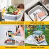 Collapsible Dish Basin & Sink Tub With Drain Plug – 2.4 Gal Baby Bottle Wash Basin, Bottle Washing Bin For RV, Camping, Kitchen | Collapsible Water