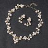 3pcs Women Zircon Flower Necklace Earrings Elegant Party Zircon for Weddings Birthdays Evening Events Floral Luxury Accessories