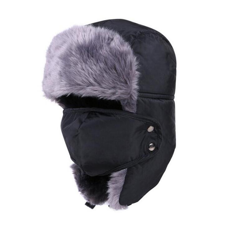 Winter Fur Hats Outdoor Windproof Thick Warm Winter Snow Women Cap Face Mask Men's Cycling Hat Caps GWYNIL1319a