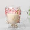 1/2Pcs 350ML Dries Flower Double Wall Mug Insulated Coffee Cup with Handle Espresso Latte Cappuccino Milk Juice Tea Water Drinking Cup