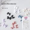 Matte 3D Bow Nail Art Stickers with Rhinestones - Pack of 30