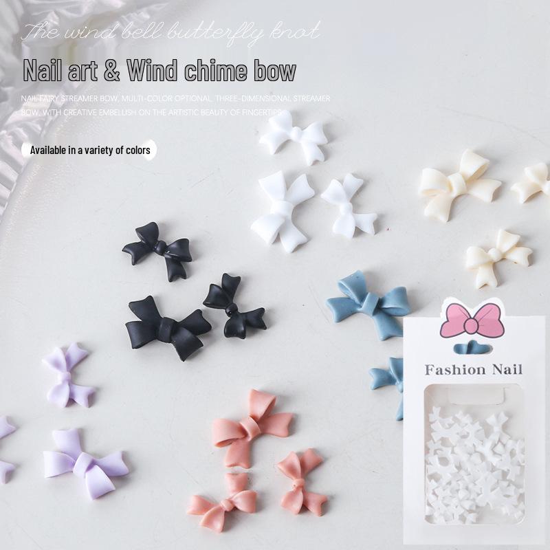 

Matte 3D Bow Nail Art Stickers with Rhinestones - Pack of 30