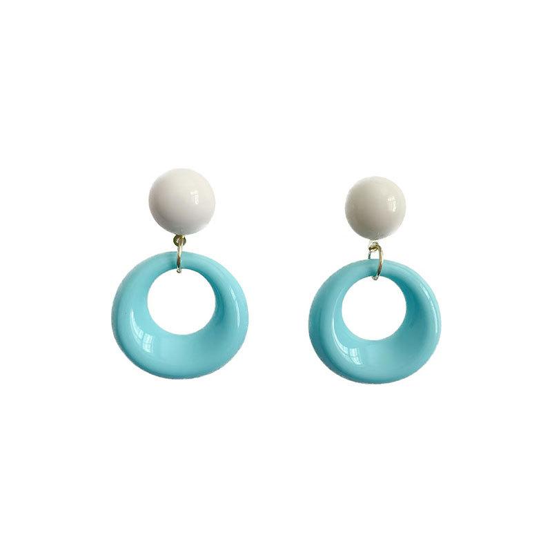 Francuskie Kolorowe Kolczyki Koła Damskie Małe Świeże Kontrastujące Kolczyki Proste Geometryczne Uniwersalne Kolczyki w Stylu Wakacyjnym