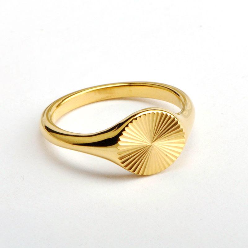 St. Delan Women's 18K Gold-Plated Textured Wave Ring