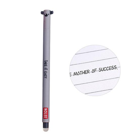 Smazatelná propiska 0,7 mm s černým inkoustem, s měkkým úchopem šetrným k pokožce, roztomilé zvířecí víčka, design s tlačítkem, doplňovatelné tužky, školní potřeby