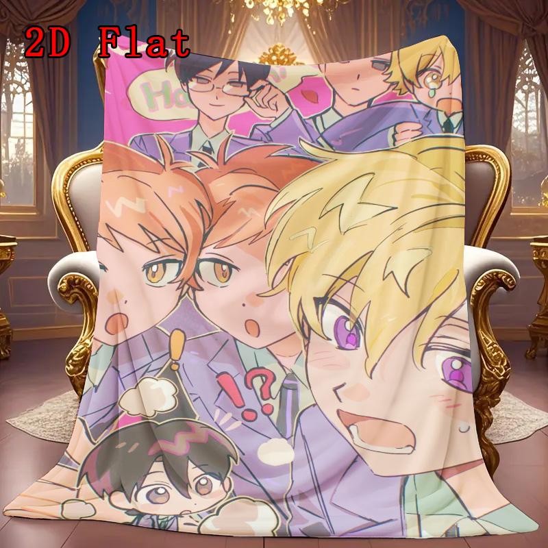 Ouran High School Host Club 2D Flat Pattern Flannel Blanket High quality All Seasons Warmth and Comfort Perfect for Christmas Gifts.MMT0918529