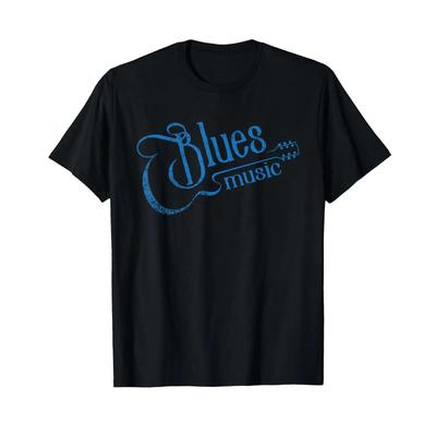 T-shirt Blues Musique Amoureux Musicien Guitariste Joueur de Guitare vintage Lavé Haut Pour le Quotidien Extensible Élégant