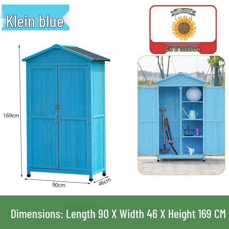 Outdoor Anti-Corrosion Solid Wood Garden Storage Cabinet with Sun Protection