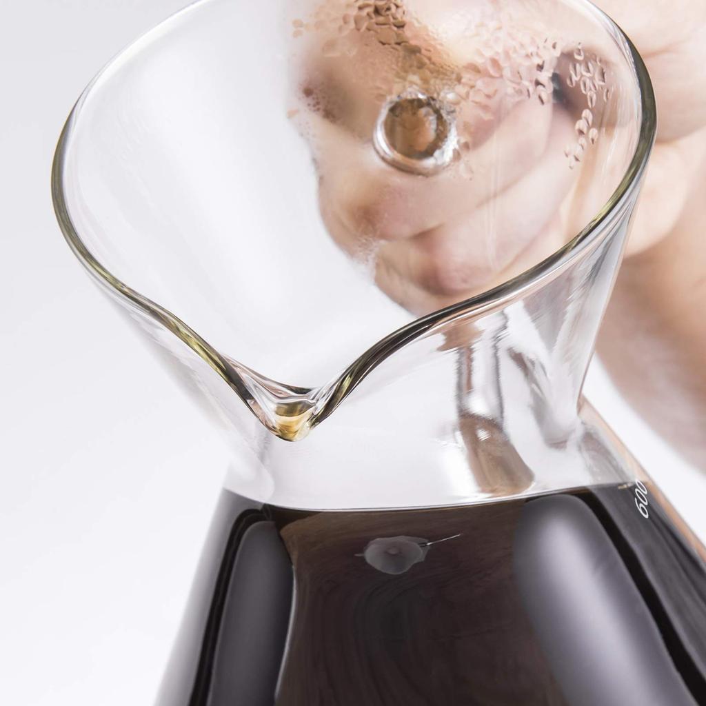 Love-KANKEI Coffee Server, Coffee Dripper, and Coffee Carafe Set, Gift Included, Sponge Brush Included, Heat-Resistant Glass with Stainless Steel