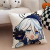 MiHoYo heiß lustig Genshin Emotes Meme Kissenbezug Überwurf-Kissenbezug Versteckter Knopf Strapazierfähiges Polyester Stuhlkissen