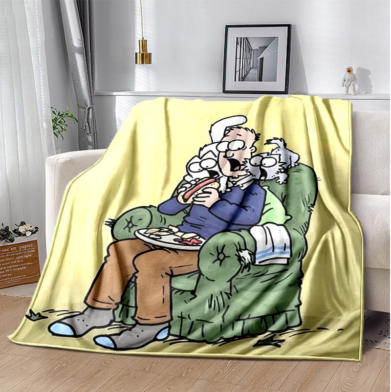 Simon'S Cat Flannel Blanket Soft Warm All-Season Throw, Design for Camping, Car Travel, Hiking Sofa, Bed, Office Perfect Gift for Parties