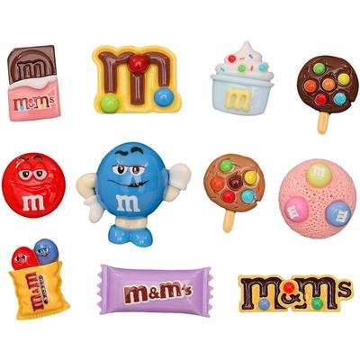 M&M's Resin Ornament Accessories: DIY Cookie Candy Phone Case, Hair Clip, Water Cup, and Shoe Buckle Materials.