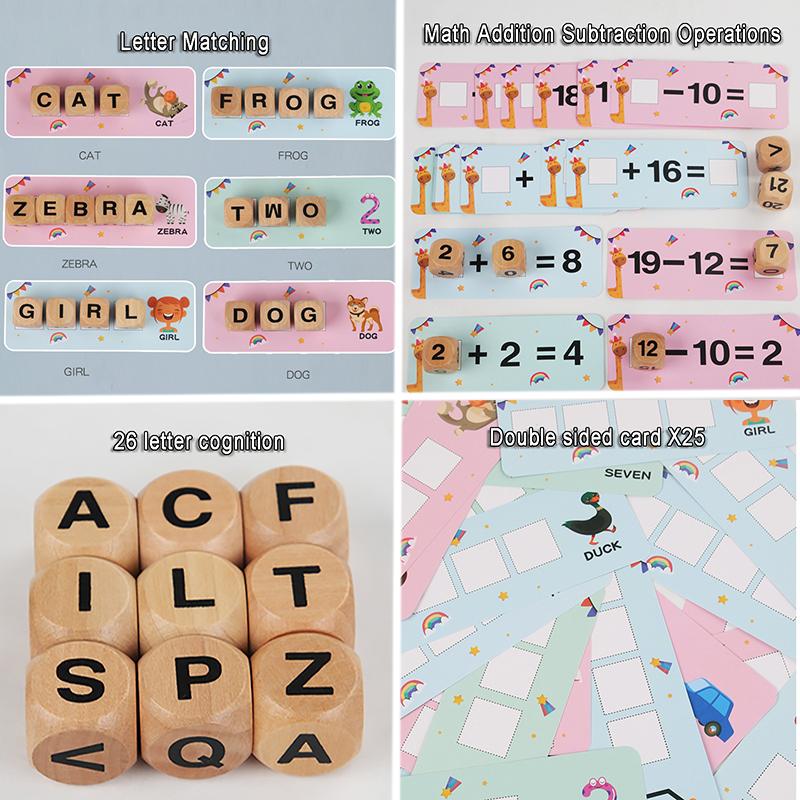 Kid Number Letter Matching Game Montessori Math Toy Arithmetic Addition Subtraction English Word Learning Parish Educational Toy