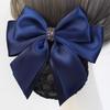 Elegant Bowknot Net Bun Hair Cover Multiple Colors Net Bun Snood Spring Clip  Vocational Work