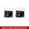 2-Pack Japanese Telescopic Rod Clips, Wall Mount Hook for Curtains and Blinds, PVC Material, 3kg Load Capacity, Multiple Sizes