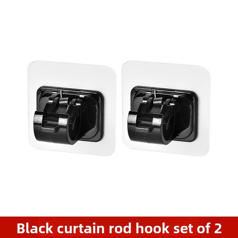 2-Pack Japanese Telescopic Rod Clips, Wall Mount Hook for Curtains and Blinds, PVC Material, 3kg Load Capacity, Multiple Sizes