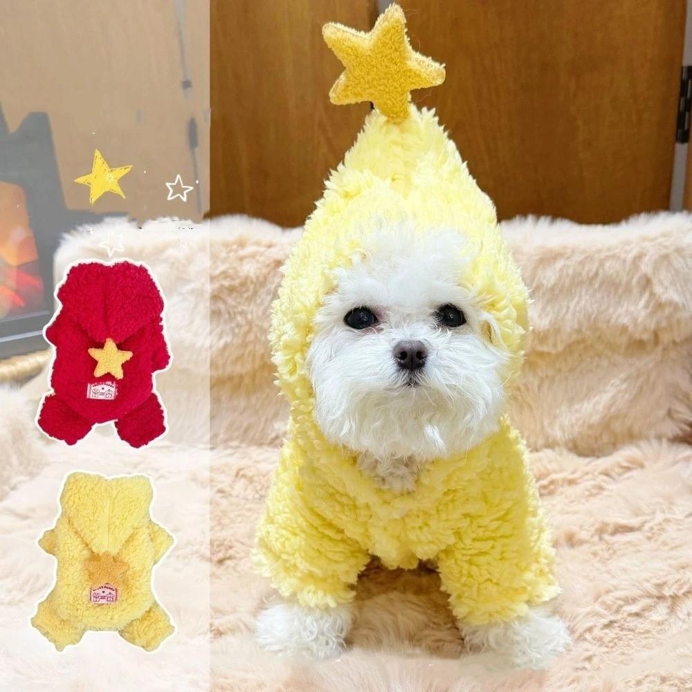 Warm Fleece Dog Star Clothes Four-Legged Dog Pajamas Puppy Jumpsuit Costume Autumn Winter