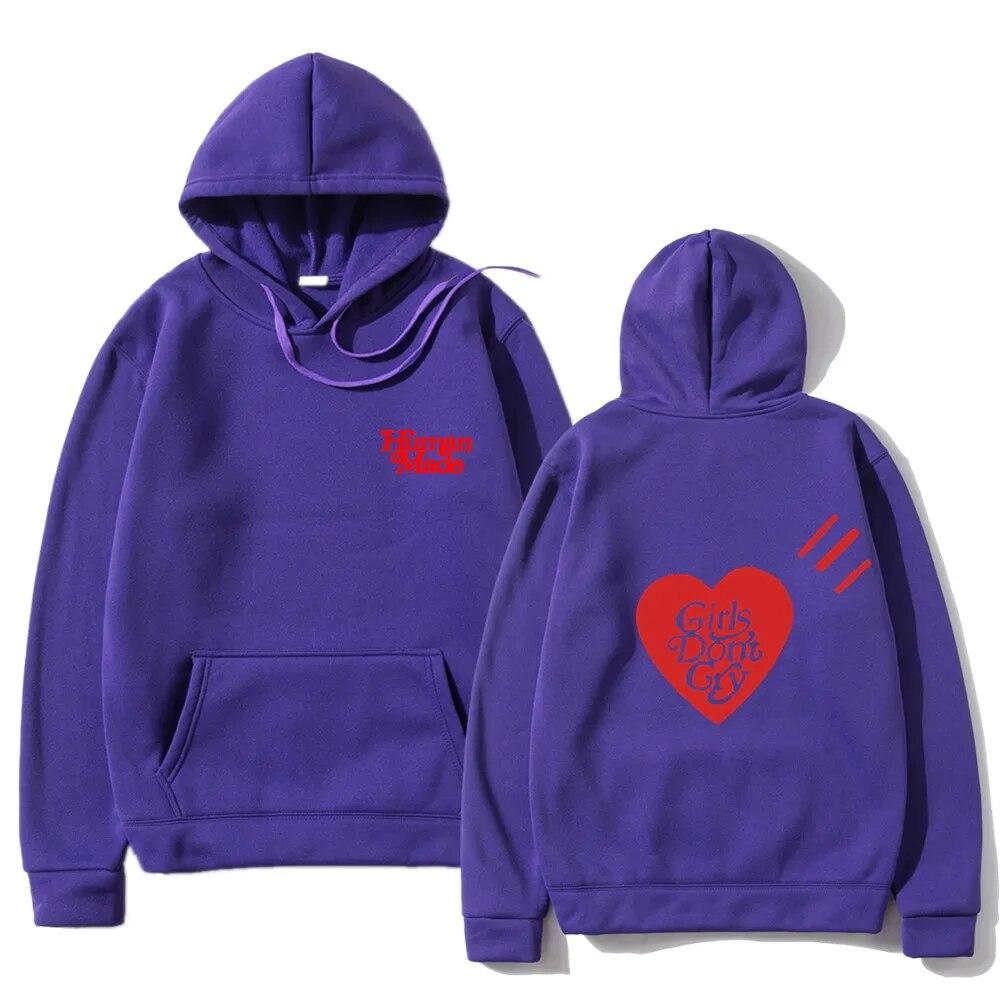 Girls Don’t Cry Human Unisex Hoodies Sweatshirts Autumn Winter Letter Printing Casual Japanese Streetwear Unisex Male Clothing
