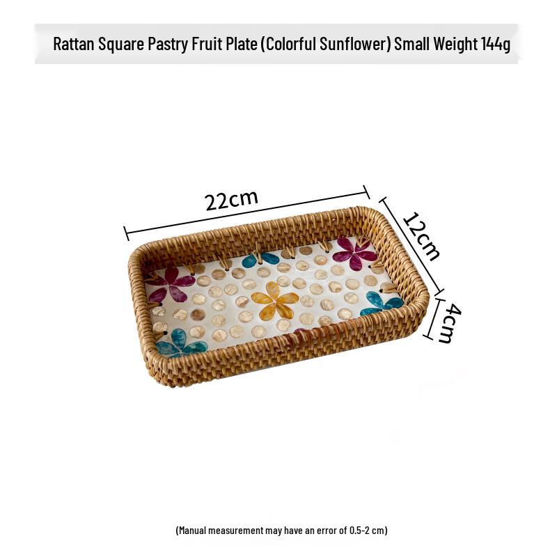 Colorful Rattan Woven Shell-Shaped Tray