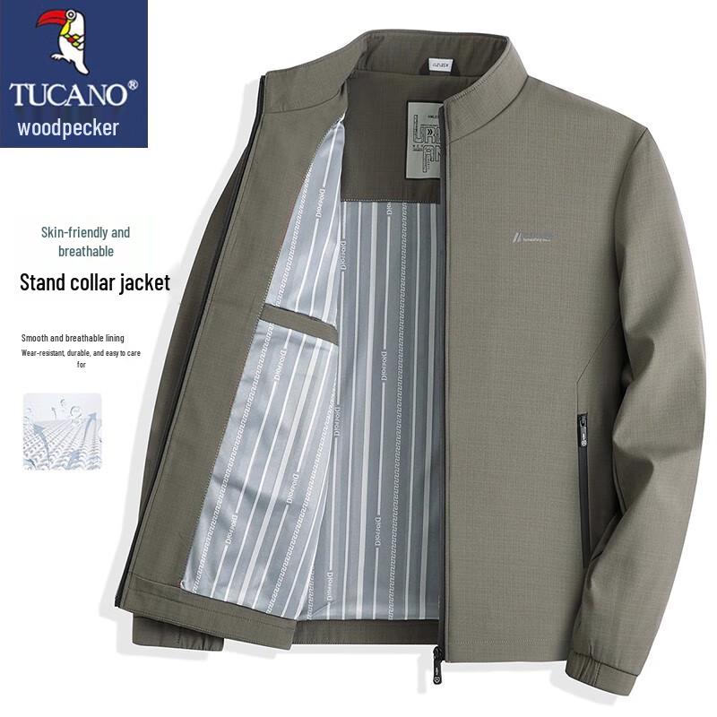 

TUCANO Men s Spring/Autumn Business Casual Stand Collar Wrinkle-Free Jacket 2XL