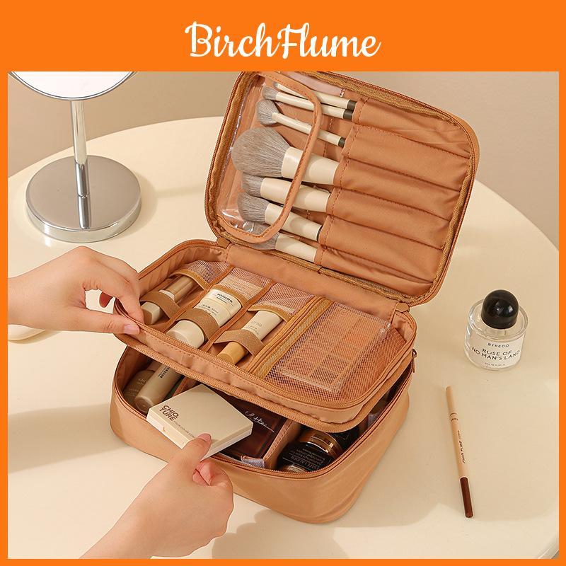Makeup Organizer Travel Bag With Divider Oxford Fabric Portable Cosmetic Case For Women