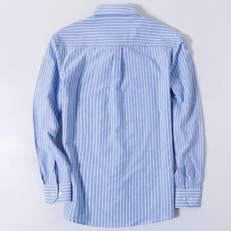 Basic Oxford Dress Shirt For Men Long Sleeve 100% Pure Cotton Solid  Casual Plaid Striped Social Business Male Regular-Fit S-6XL