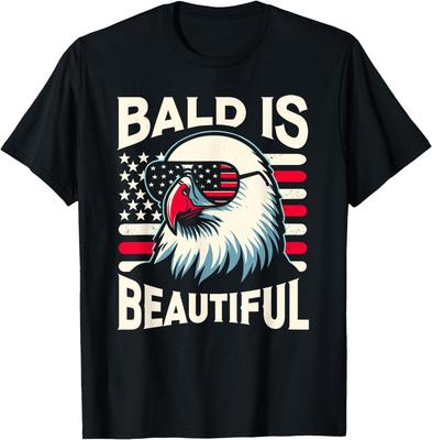 Bald Is Beautiful 4th of July USA Patriotic Funny Bald Eagle T-Shirt