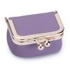 Chic Full-Grain Leather Mini Kiss-Lock Pouch Jewelry Organizer for Rings Necklaces Earrings Compact Daily Accessory Coin Purse