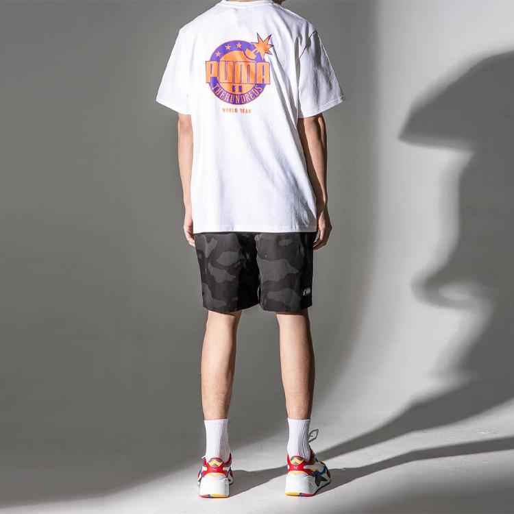 Puma X The Hundreds Logo Print Crew Neck T-Shirt Men Tops White 596750-02