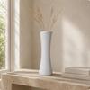 Textured Ceramic Vase Flared Top Geometric Stable Foundation Home Decoration White