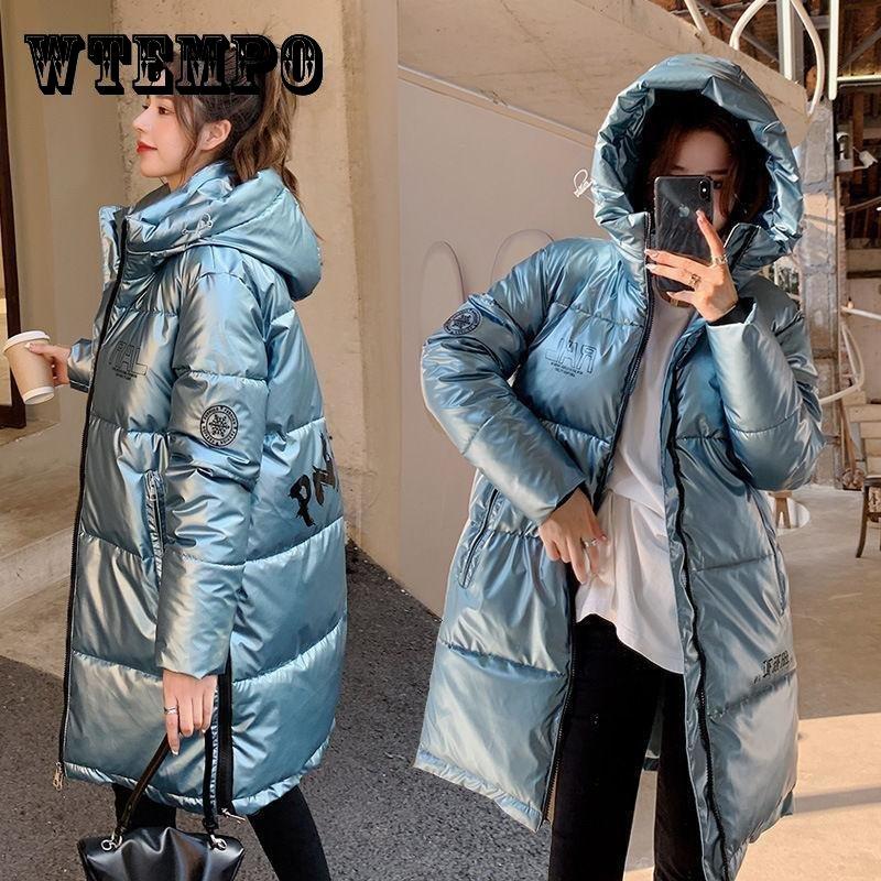 Nueva chaqueta de invierno, Parkas para mujer, chaquetas de algodón, Parka  acolchada de algodón con capucha brillante para mujer, abrigo impermeable