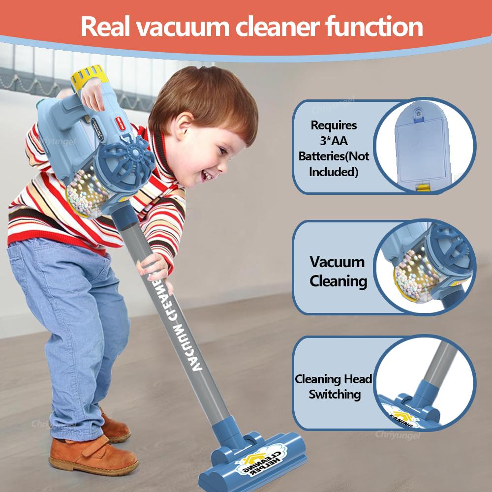 Simulation Electric Vacuum Cleaner Set for Toddlers Kids Pretend Play Toys Role Play Housekeeping Toys Educational Toys Gifts