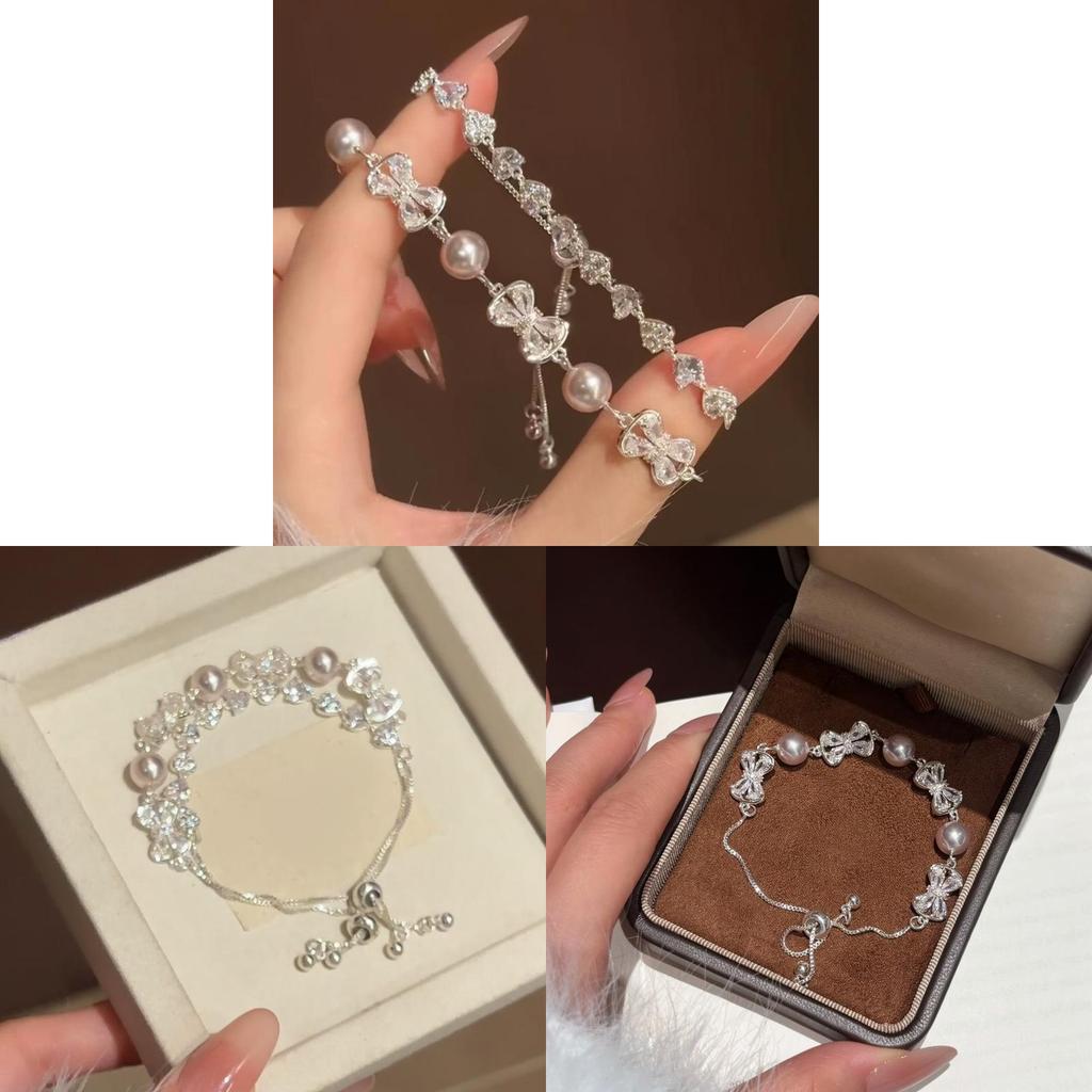 Minimalist Pearl And Zircon Butterfly Bracelet For Women With Elegant Jewelry Design