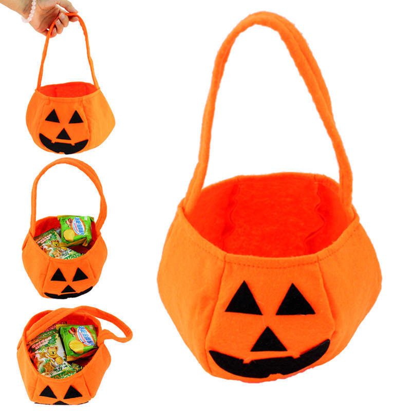 Pumpkin Shape Carrying Bag Soft Adding to Halloween Atmosphere Bag for Bedroom Living Room Laundry