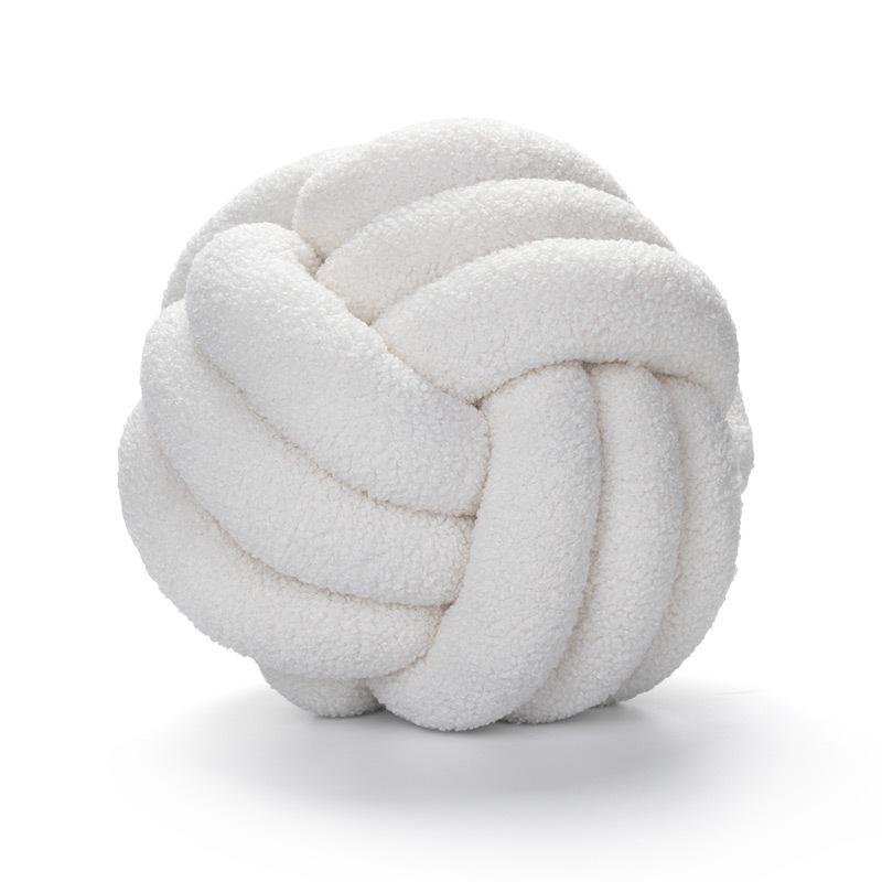 

Knotted Plush Round Cushion - Soft Lamb Wool Pillow for Bedroom, Sofa, or Children s Room Decor. 13 CM Diameter