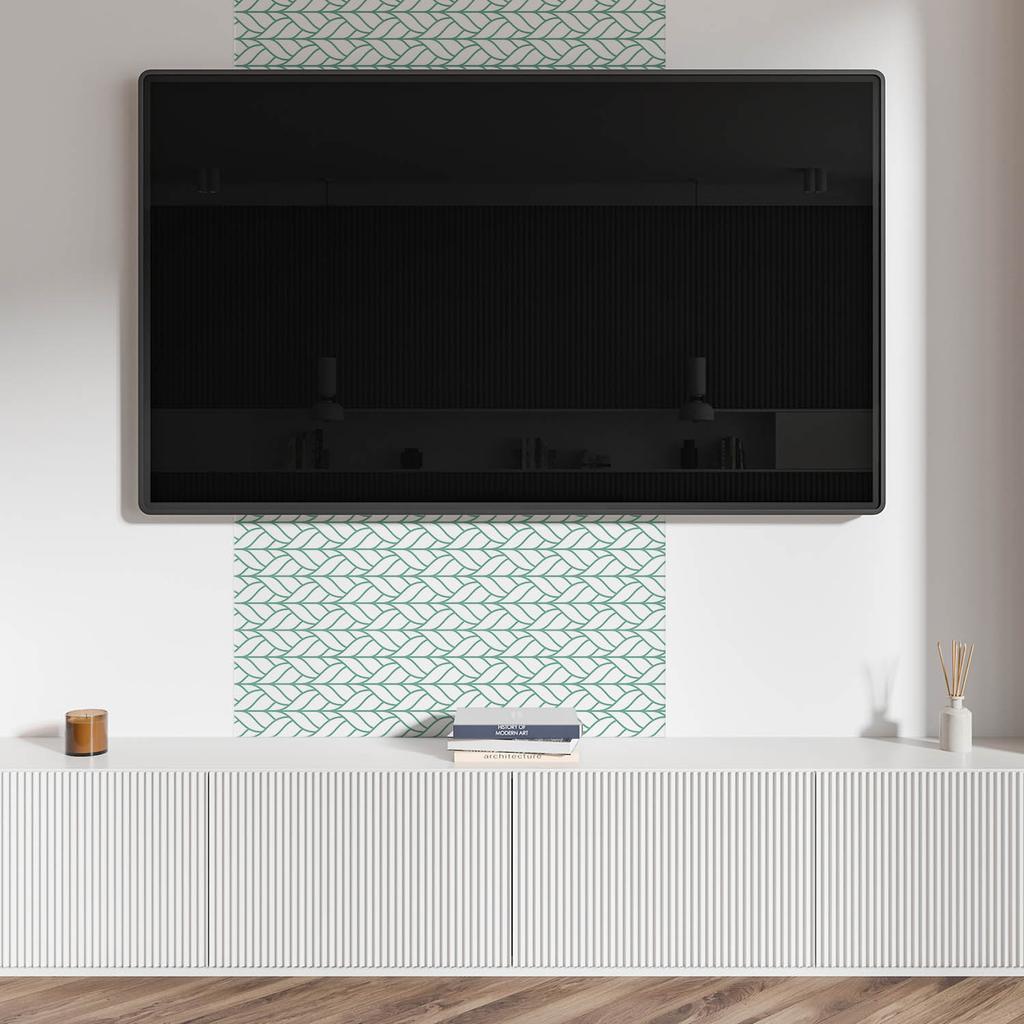 Komplet Kafelków Winylowych Samoprzylepnych Z Nadrukiem Wzór Liści W Symetrii 10X40X20 Cm