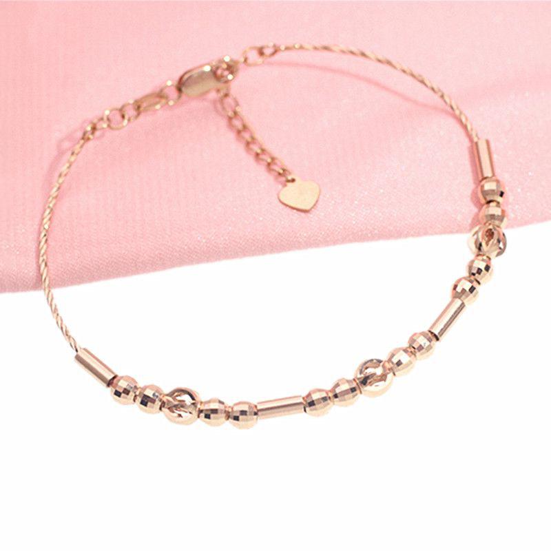 Purple Gold Transfer Bead Bracelet Light Luxury Fashion Rose Gold Plated Laser Bead Bracelet Women