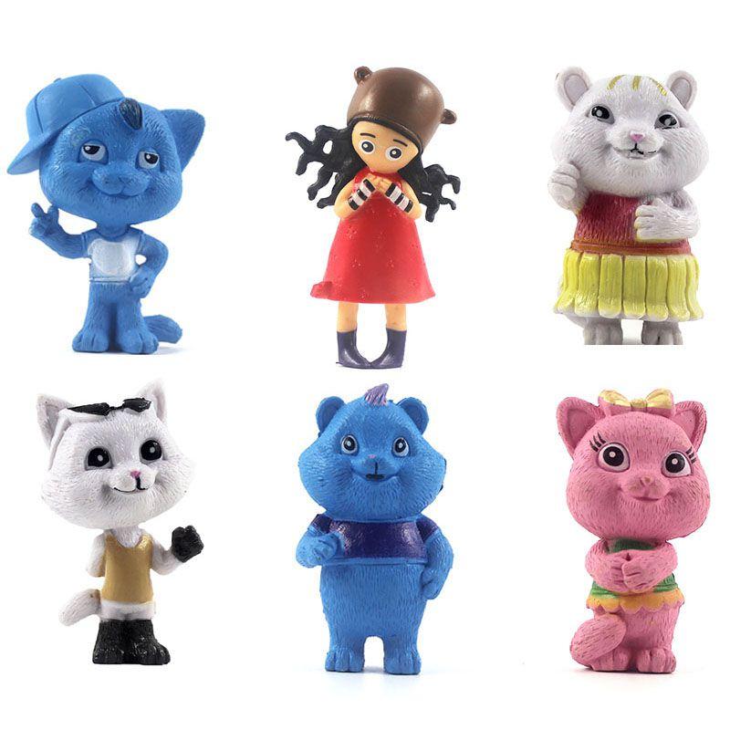 

Кукольный домик Габби 6шт/набор Фигурка Игрушка Топпер для торта Украшения Рождественский подарок Домашний декор