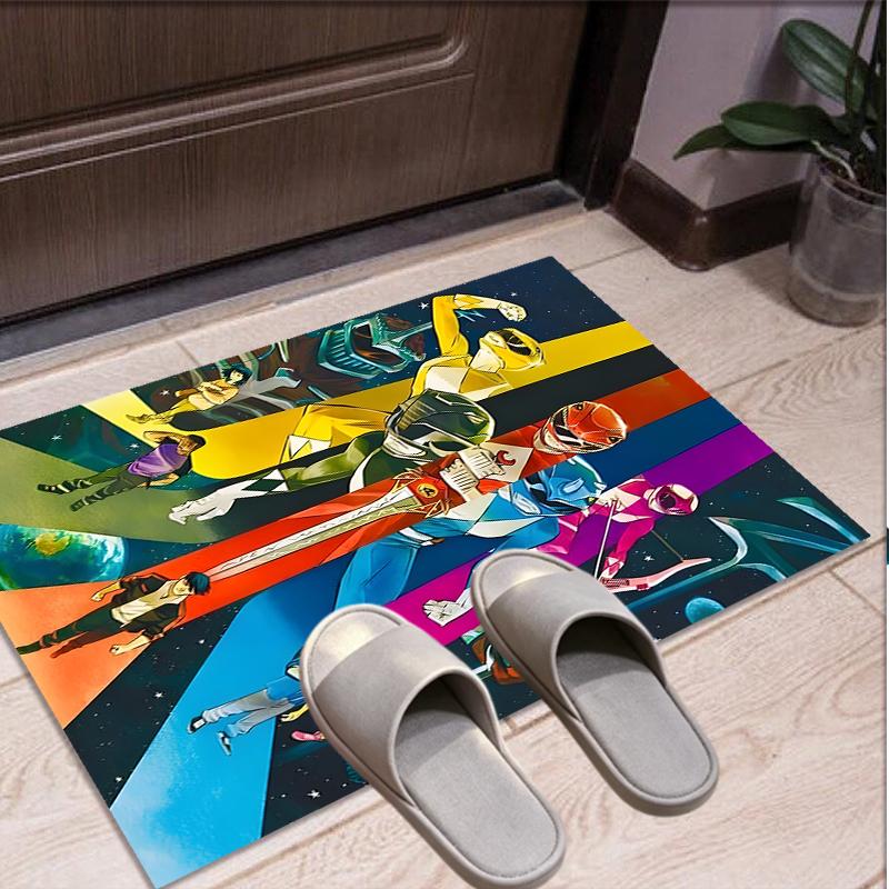 Mighty Morphin Power Rangers Pattern Rug, Indoor/Outdoor Mat, for Picnic, Gameroom, Bedroom, Office, Living Room, Home Decor Carpet, Birthday Gift