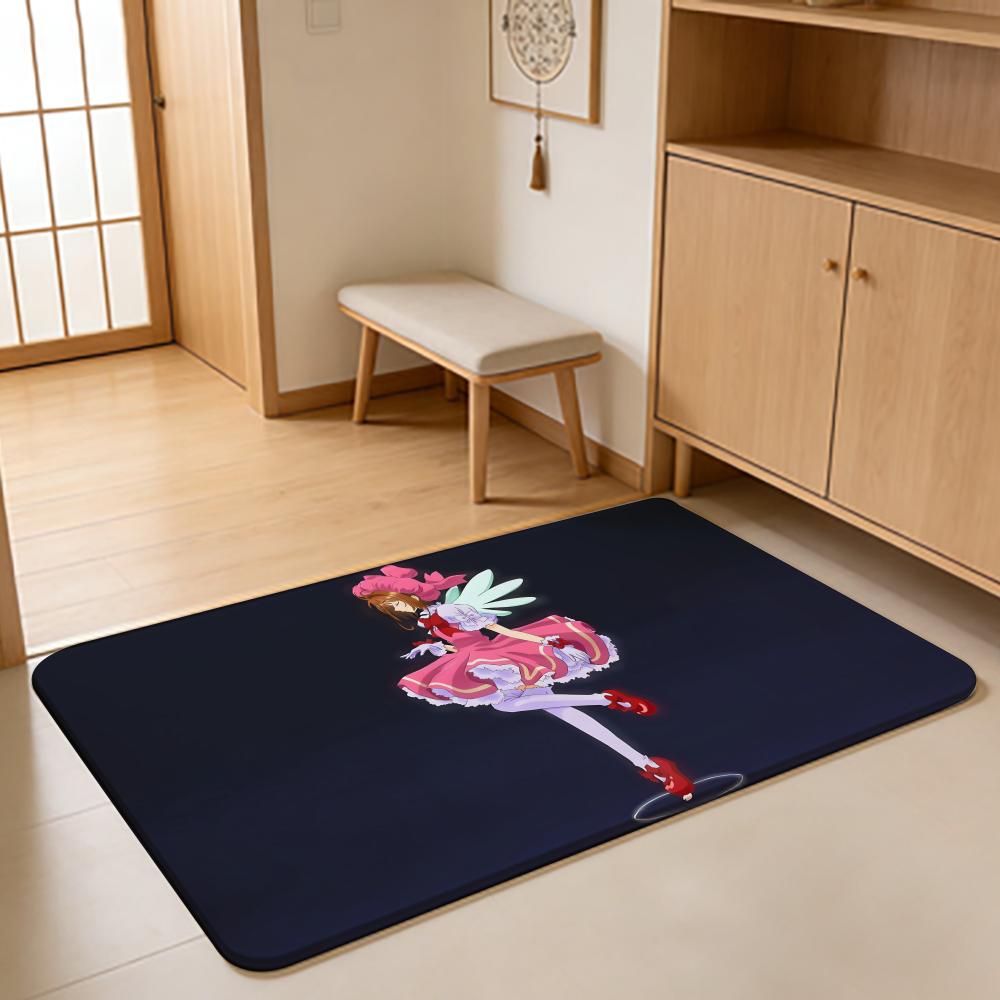 ANIME C-Cardcaptor Sakura Floor Mat Absorbent Floor Mat Non-Slip Entrance Rug for Bathrooms Restrooms and Toilets
