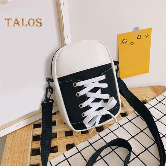 Women Canvas Crossbody Bag Casual Small Shoulder Bag Canvas Shoe Design Crossbody Purse for Daily Life Travel Commuting