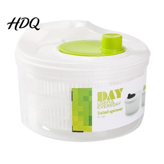 Kitchen Tool for Vegetables Vegetable Salad Spinner Manual Quick Drying Fruit Washer Multi Functional with Dehydrator Slicing Blade Design,