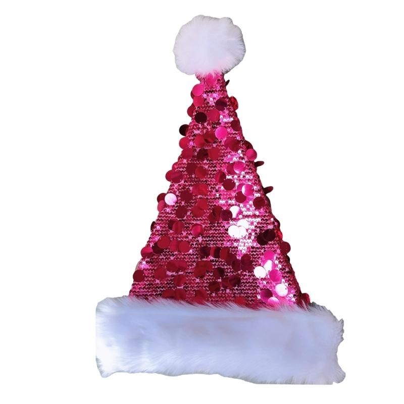 Christmas Hats for Holiday Celebration Festival Props Hat All Age Small Large Sequined Santa Caps Party Gathering Headwear
