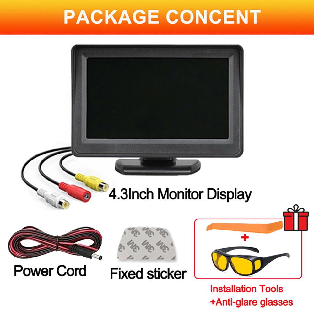 

Бесплатные очки с антибликовым покрытием 4,3-дюймовый монитор экрана камеры заднего вида камера заднего хода система парковки автомобиля камера для автомобиля