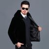 Manteau veste parka homme vison entier hiver chaud vison velours comptoir à capuche noir