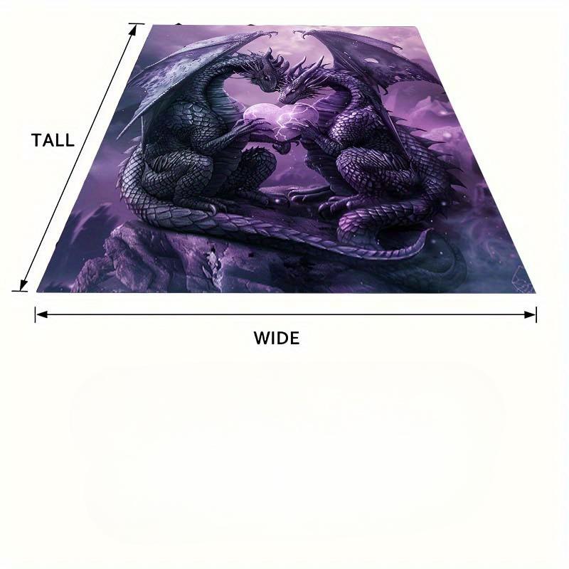 Purple Dragon Flannel Blanket – Intricate Double Dragon Design – Warm Cozy All-Season Throw – Perfect for Camping Sofa Bed